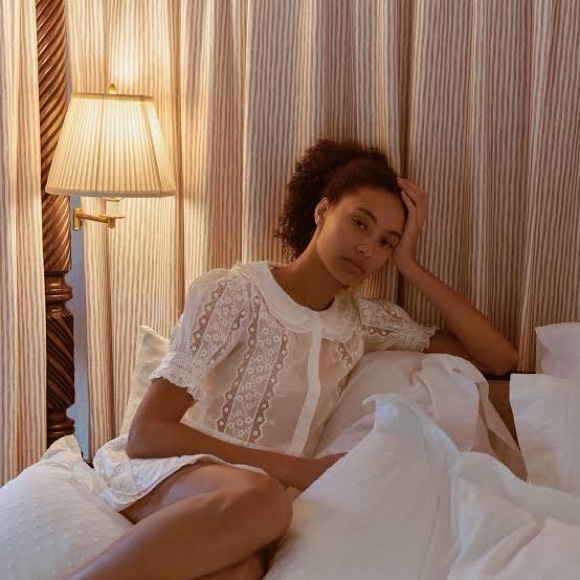 Hill House the Adelaide Top in White Broderie - Picture 3 of 10